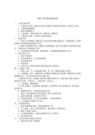 房地产项目报建报批流程
