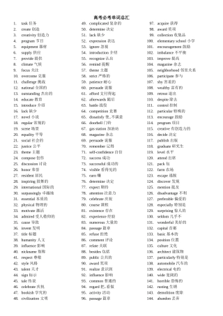 高考必考单词总汇