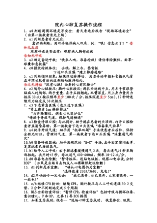 院内心肺复苏操作流程