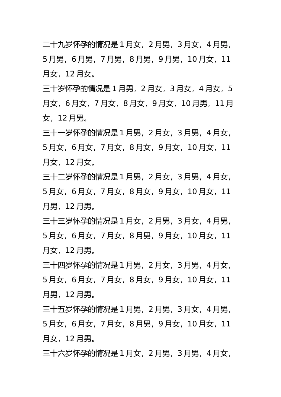 准爆了-怀孕月份看你生男生女_第3页