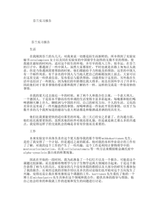 芬兰实习报告