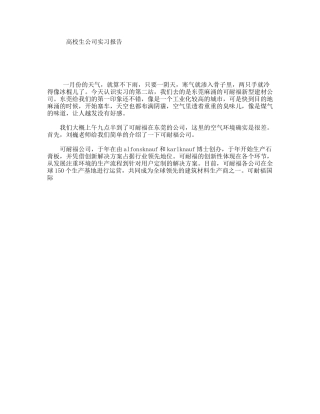 高校生公司实习报告