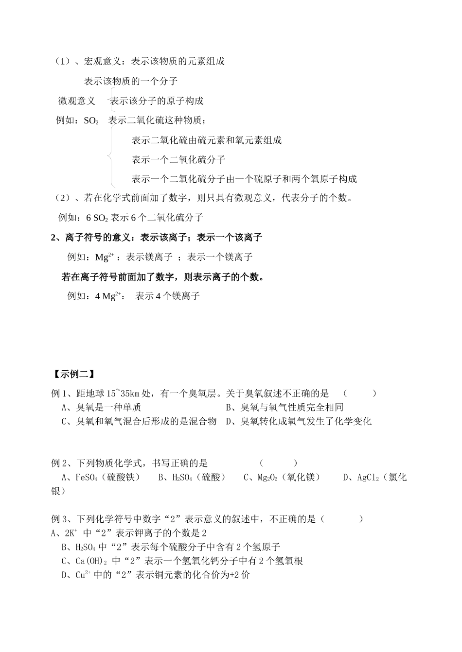 化学符号意义及化学式的计算_第2页