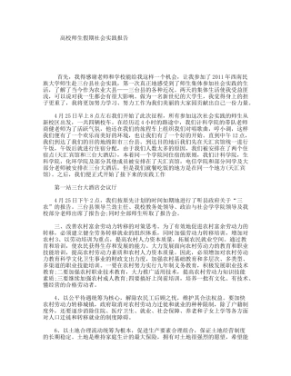 高校师生假期社会实践报告
