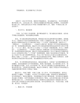 学校副校长、党支部副书记工作总结