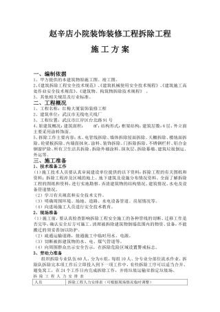 赵辛店小院装饰装修工程拆除工程