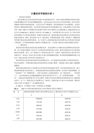 计量经济学案例分析