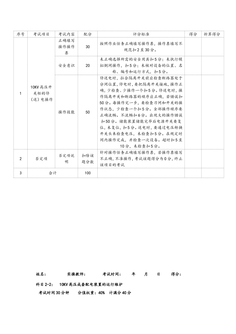 高压电工作业安全技术实际操作考试题_第3页