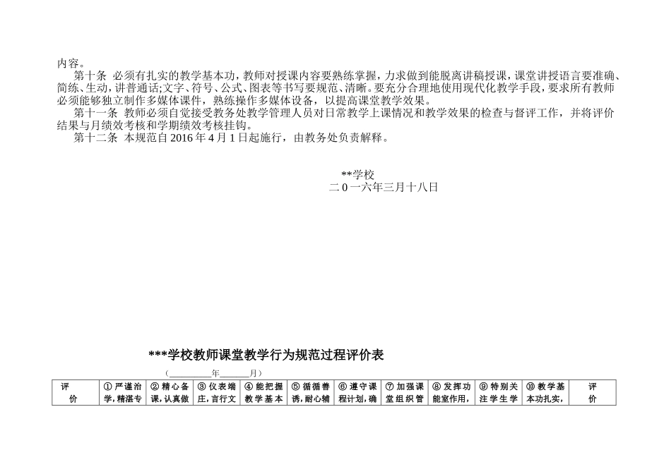学校教师课堂教学基本行为规范_第2页