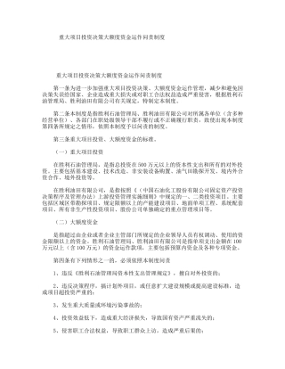 重大项目投资决策大额度资金运作问责制度