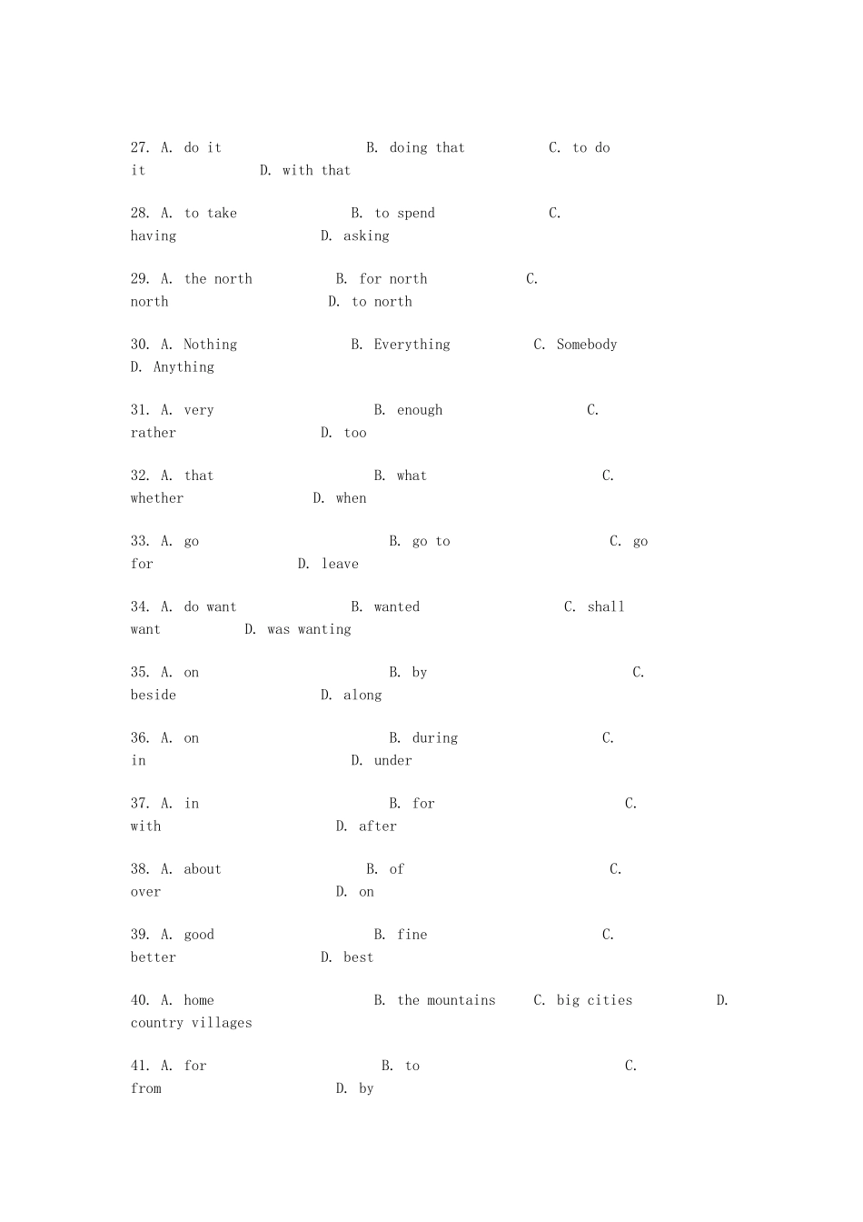 高一英语完形填空专练_第2页