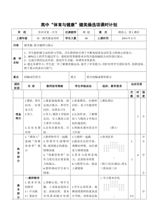 高中“体育与健康”健美操选项课时计划