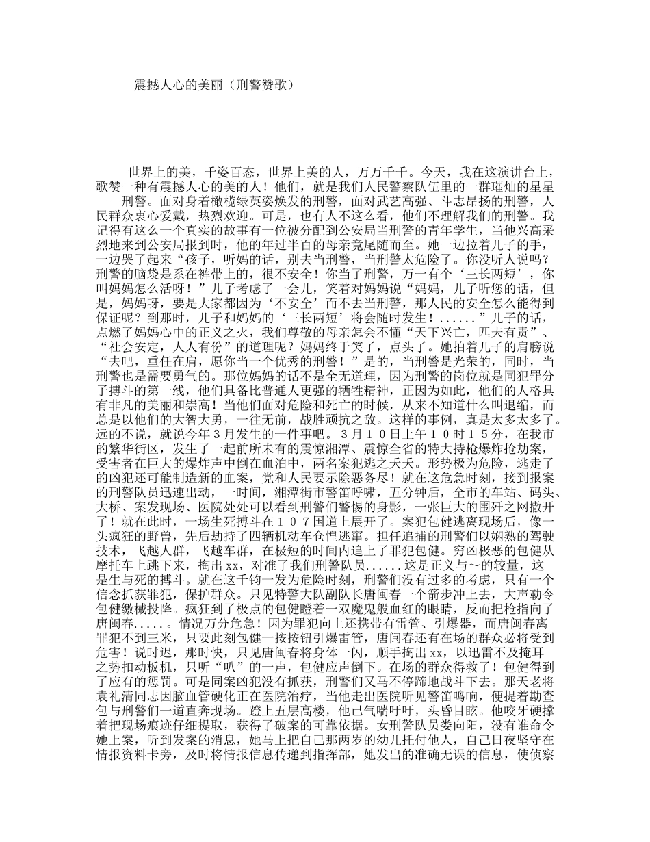 震撼人心的美丽（刑警赞歌）_第1页