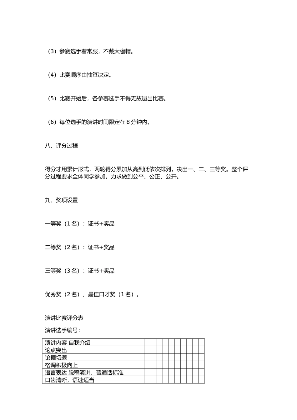 学员七队演讲比赛活动方案_第3页