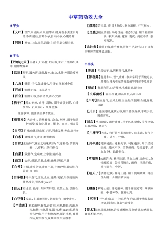 中草药功效大全