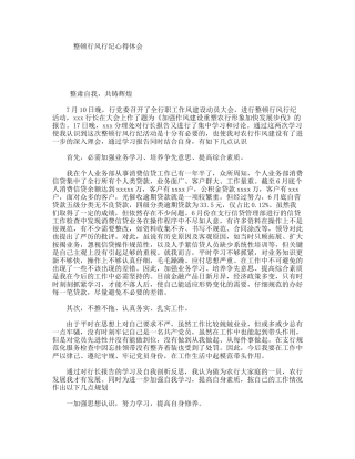 整顿行风行纪心得体会