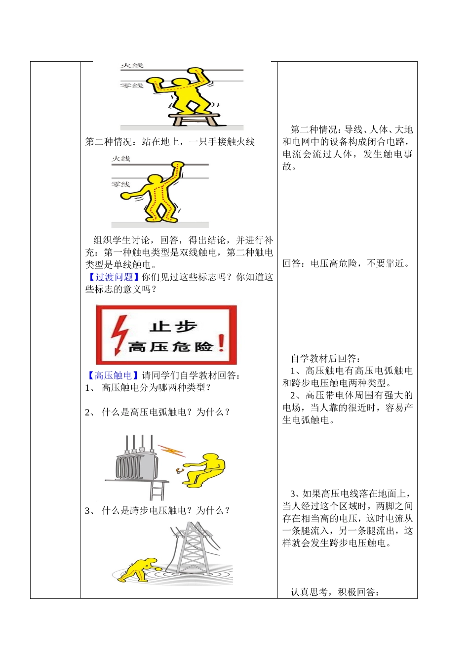 新人教版九年级物理《19.3安全用电》三栏式精品教案(附教学反思和达标检测)_第3页