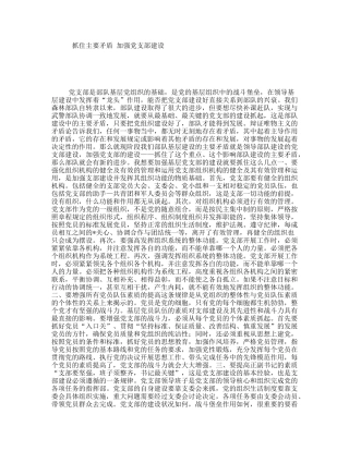 抓住主要矛盾加强党支部建设