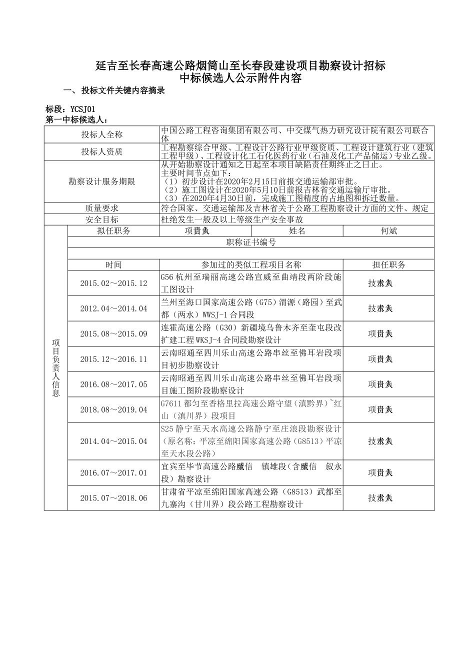 延吉至长春高速公路烟筒山至长春段建设项目勘察设计招标_第1页