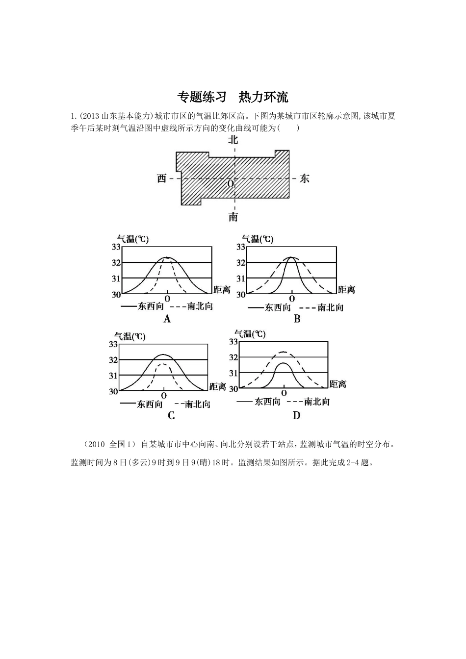 专题练习热力环流_第1页