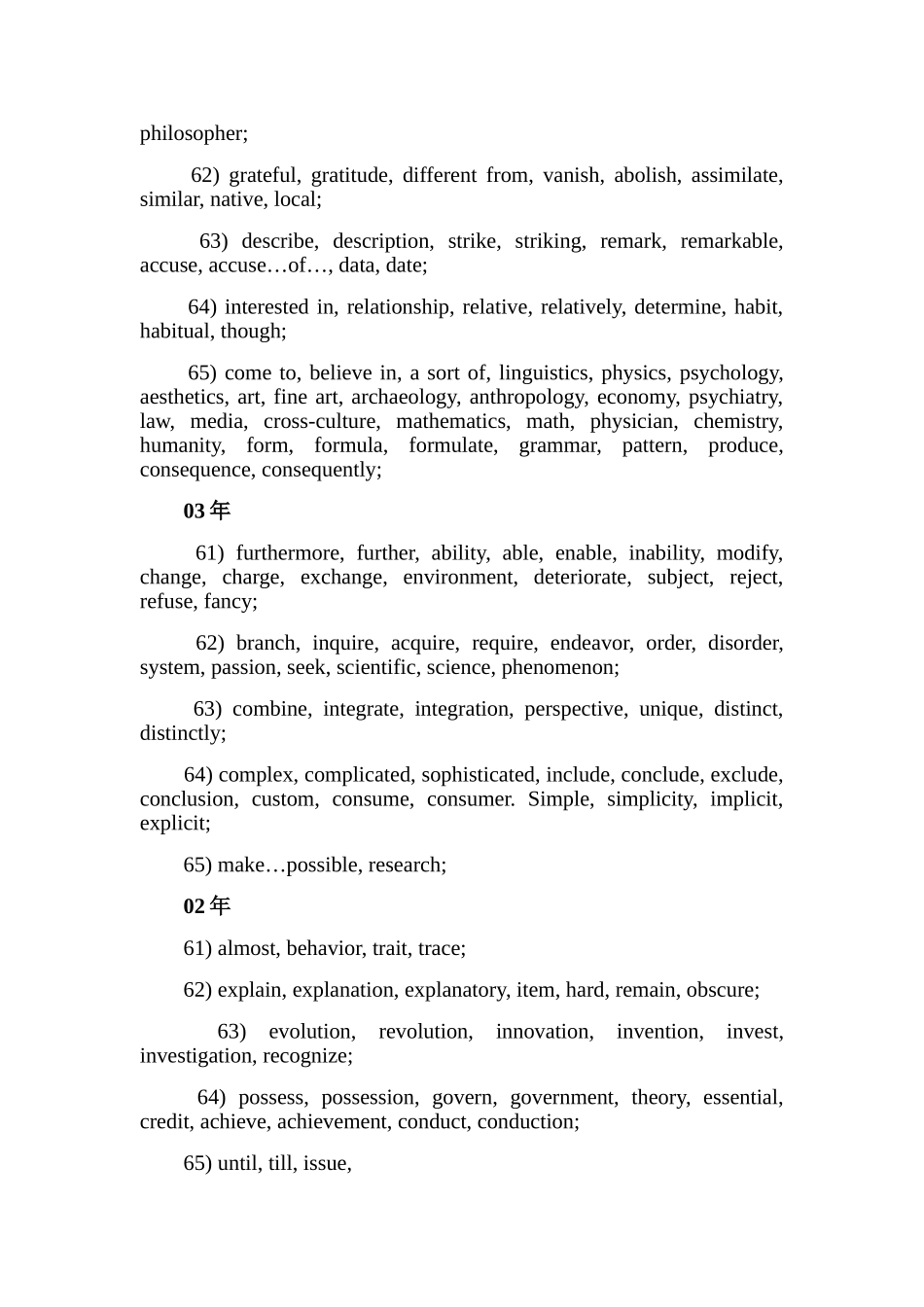 历年高考英语生僻单词汇总_第3页