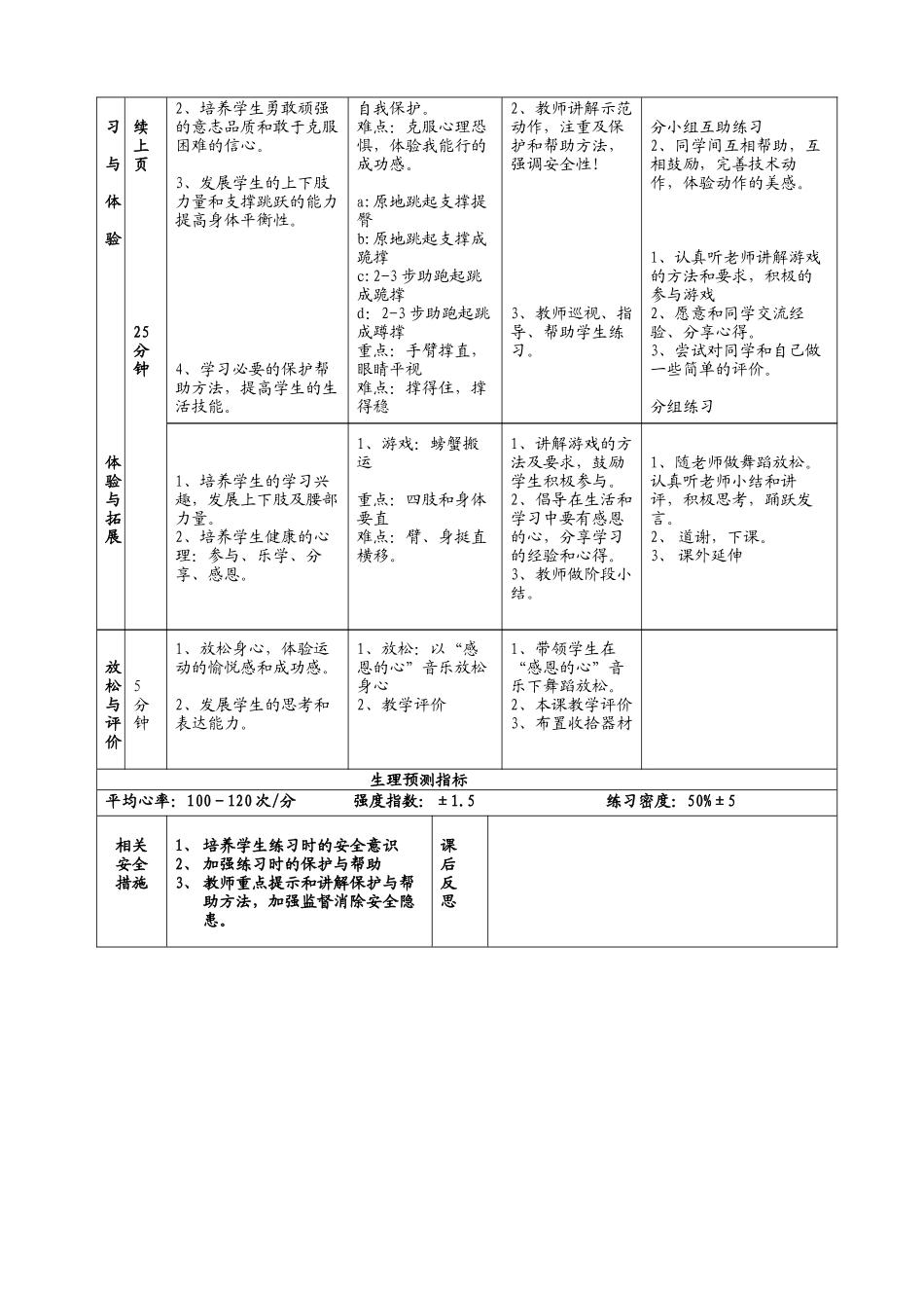 支撑跳跃(支撑跳上成蹲撑接挺身跳下)教学设计_第3页