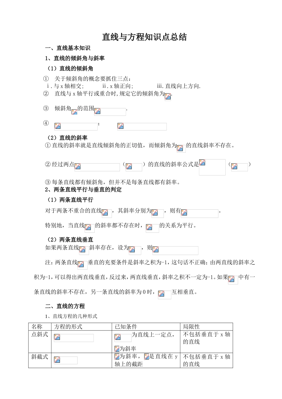 直线与方程知识点总结_第1页