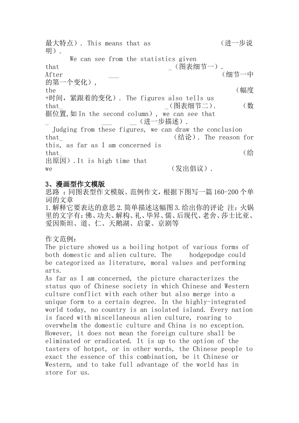 自考英语（二）作文写作通用模版_第3页
