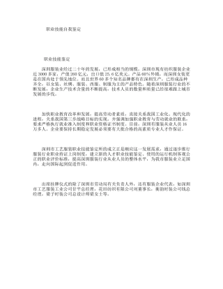 职业技能自我鉴定