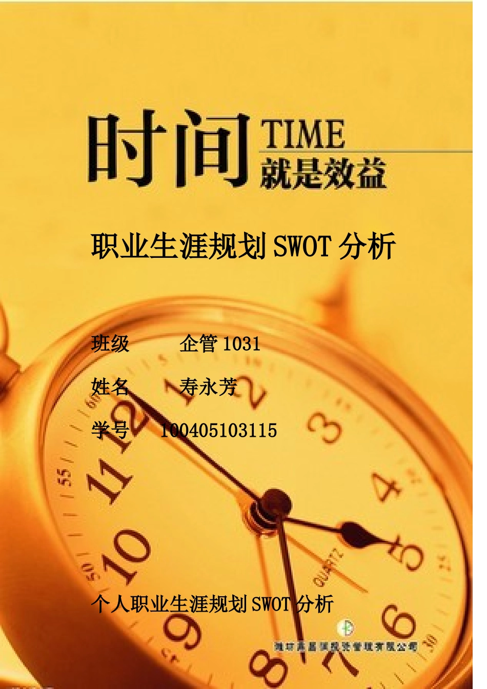 职业生涯规划SWOT分析_第1页