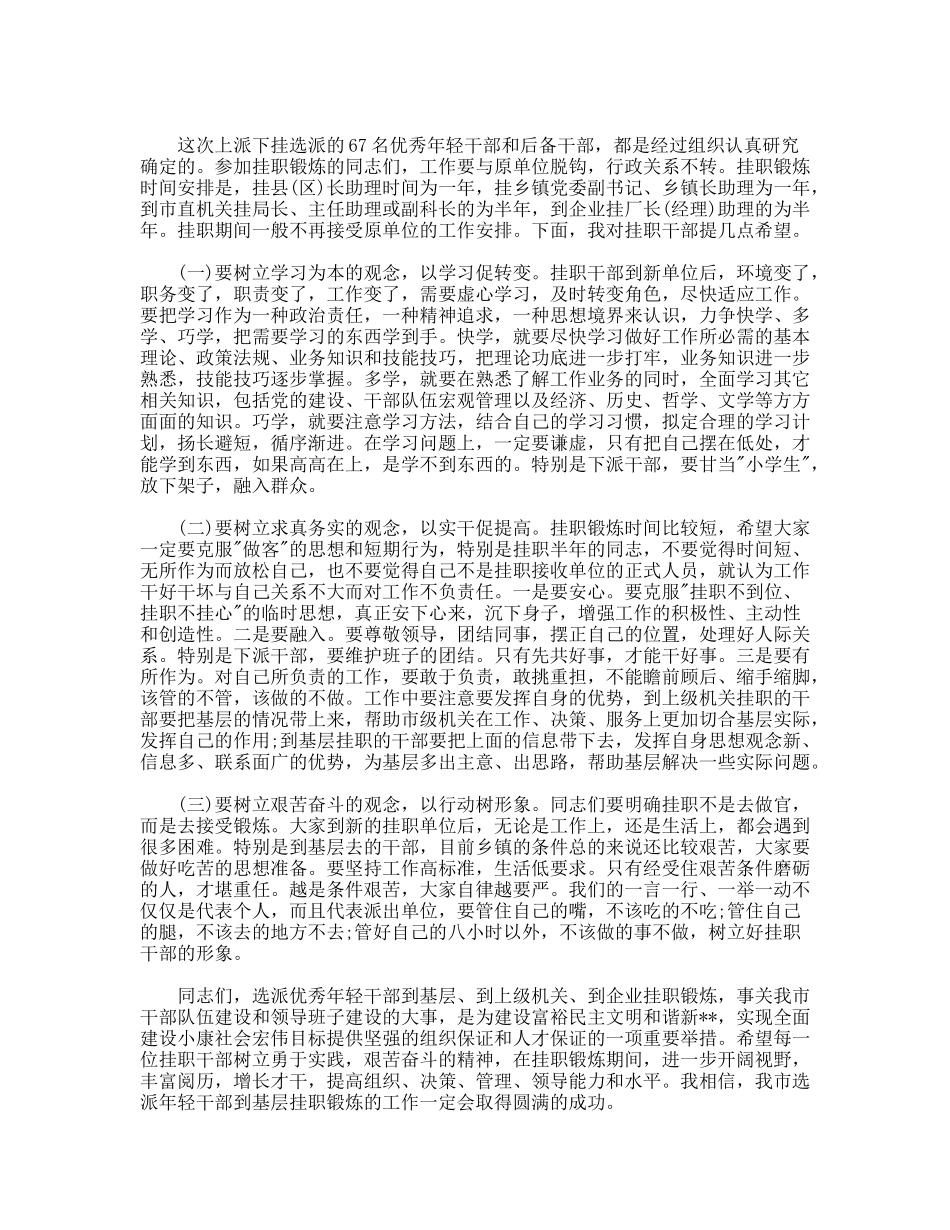 选派年轻干部挂职工作会议讲话_第3页