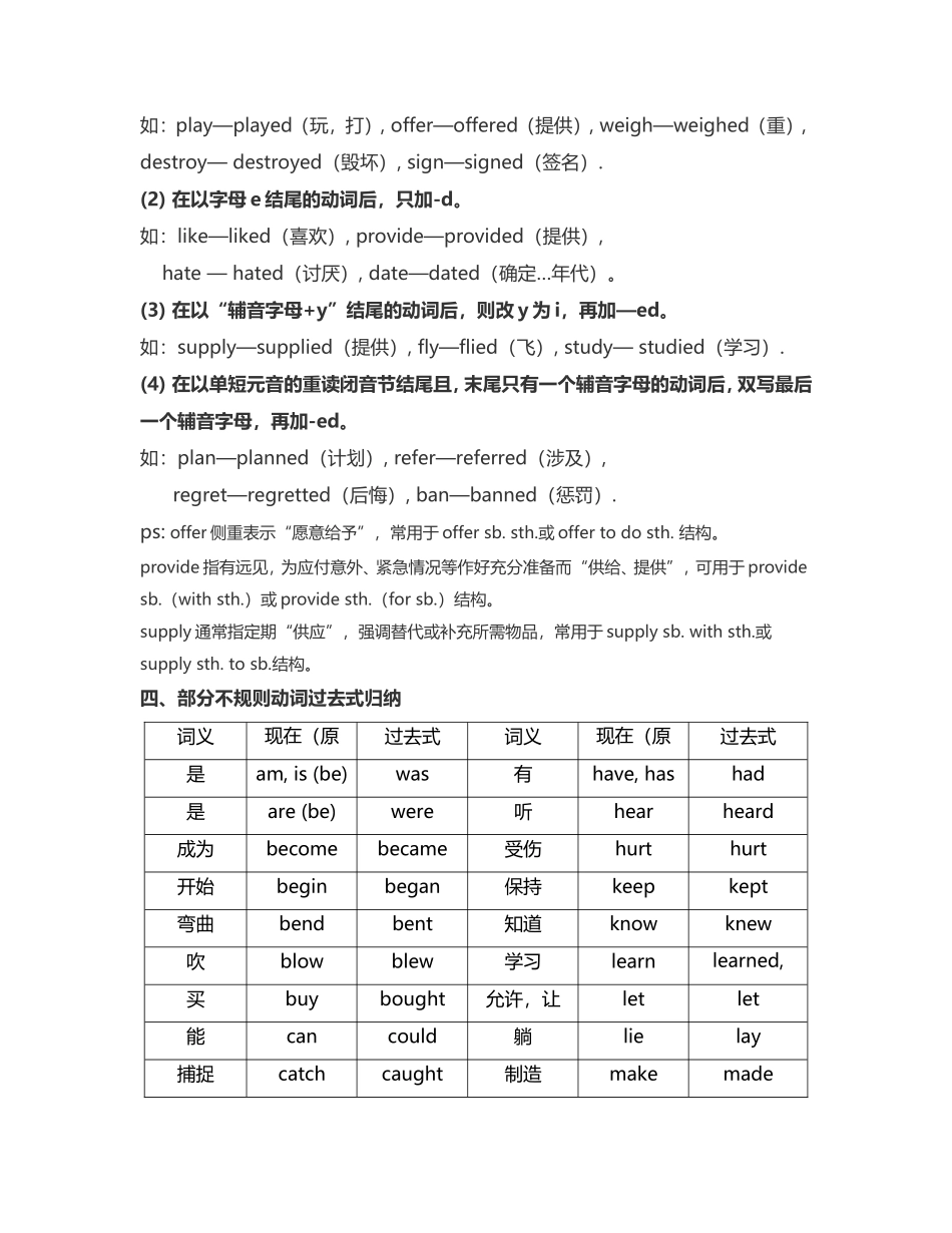 一般过去时讲解及练习_第2页