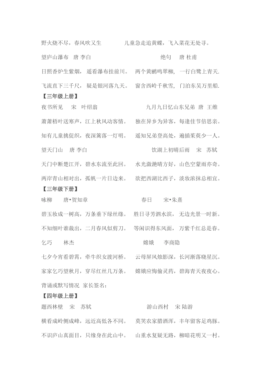 一到六年级古诗及日积月累_第2页