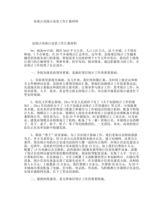县统计局统计巡查工作汇报材料