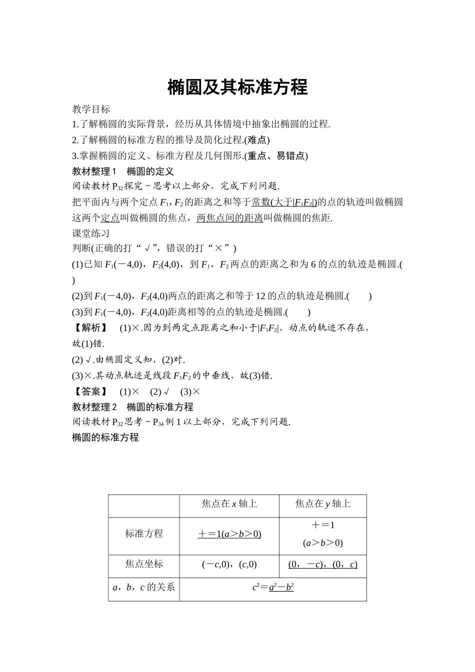 椭圆及其标准方程_第1页