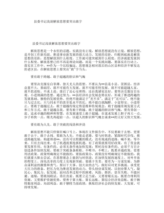 县委书记浅谈解放思想要突出敢字