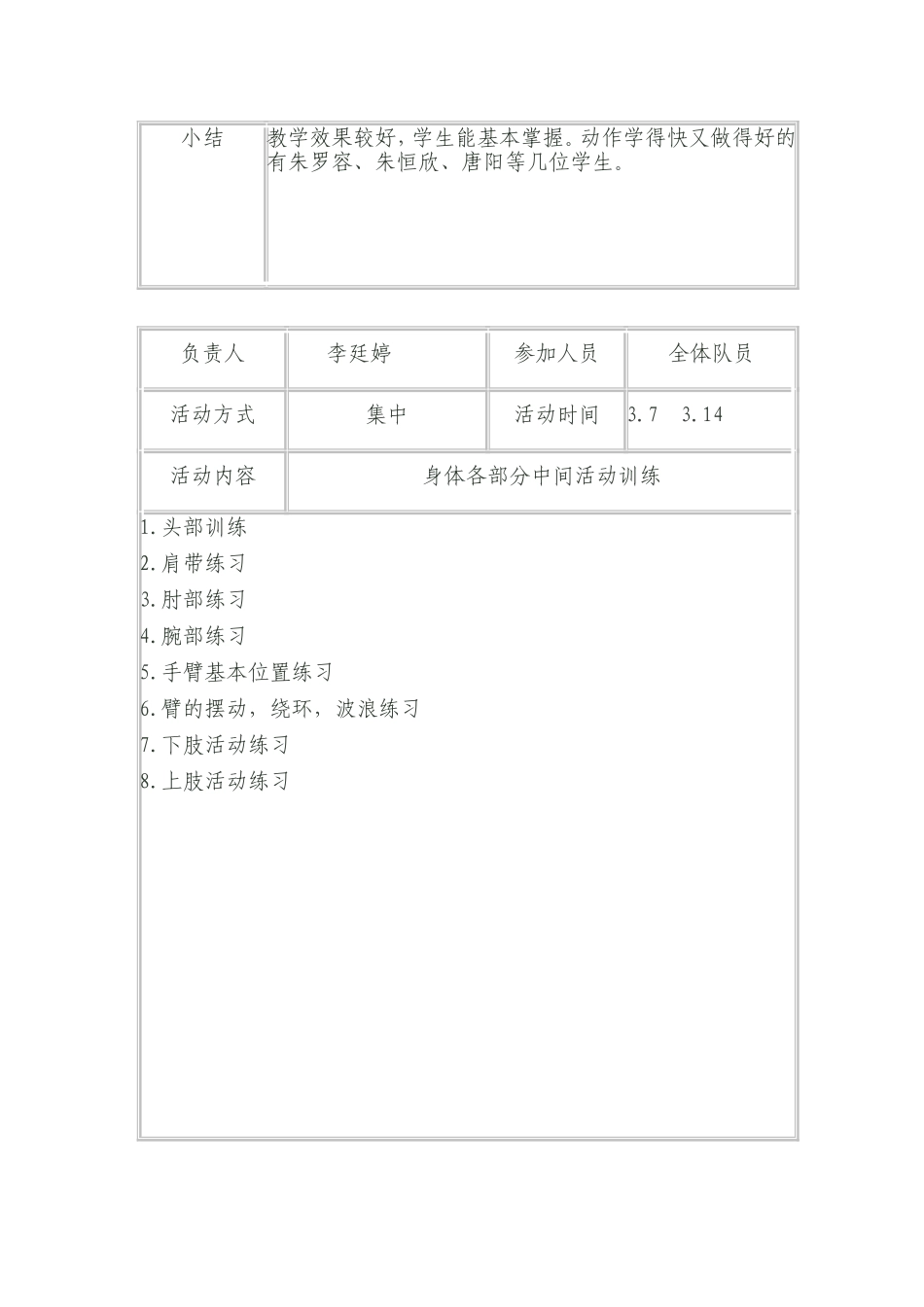 瓦子博爱小学年春少年宫舞蹈小组课活动方案_第3页