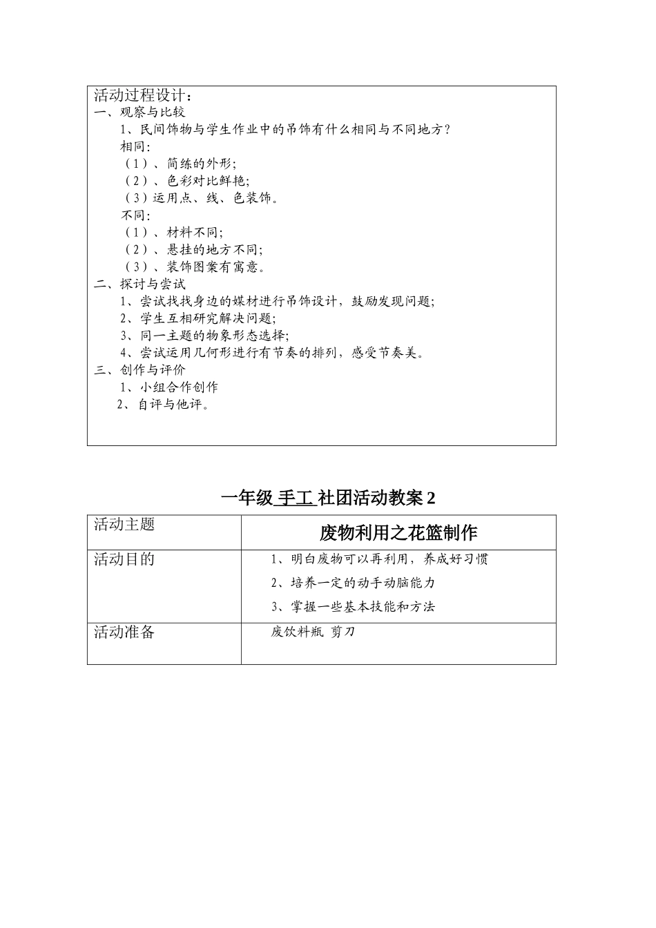 一年级手工社团活动计划_第3页