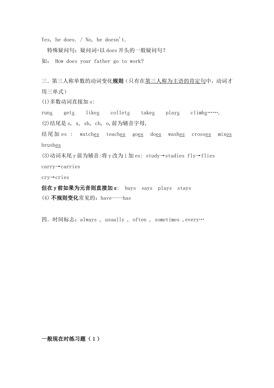 小学英语语法时态讲解与归纳—一般现在时_第2页