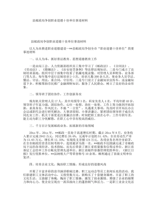 县邮政局争创职业道德十佳单位事迹材料