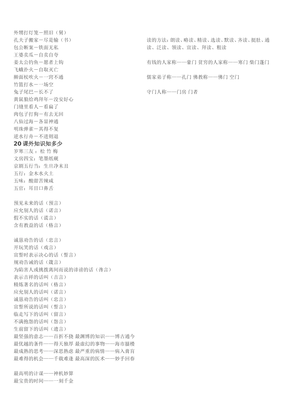 小学语文课外知识积累汇总_第3页