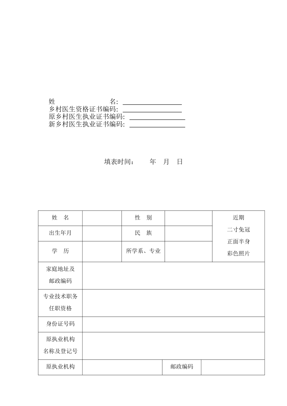 乡村医生变更注册应提交材料目录_第2页