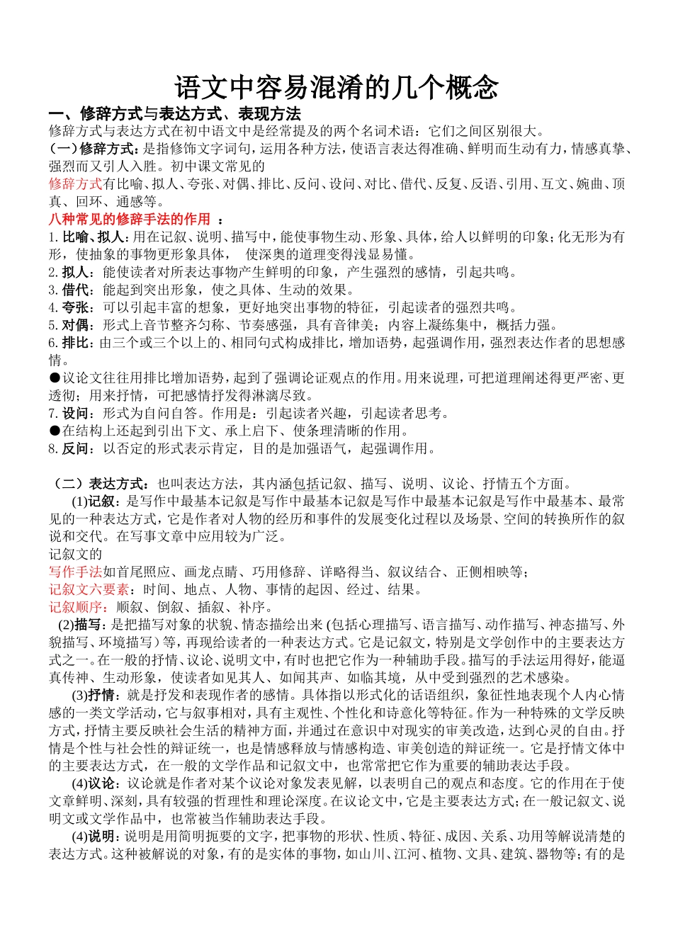 语文中容易混淆的几个概念_第1页