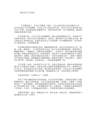 校团支书工作鉴定