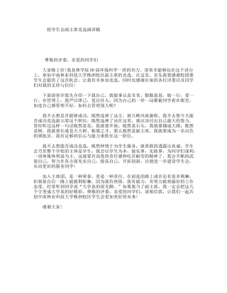 校学生会副主席竞选演讲稿