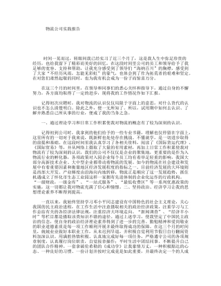 物流公司实践报告