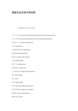 景观专业术语中英对照
