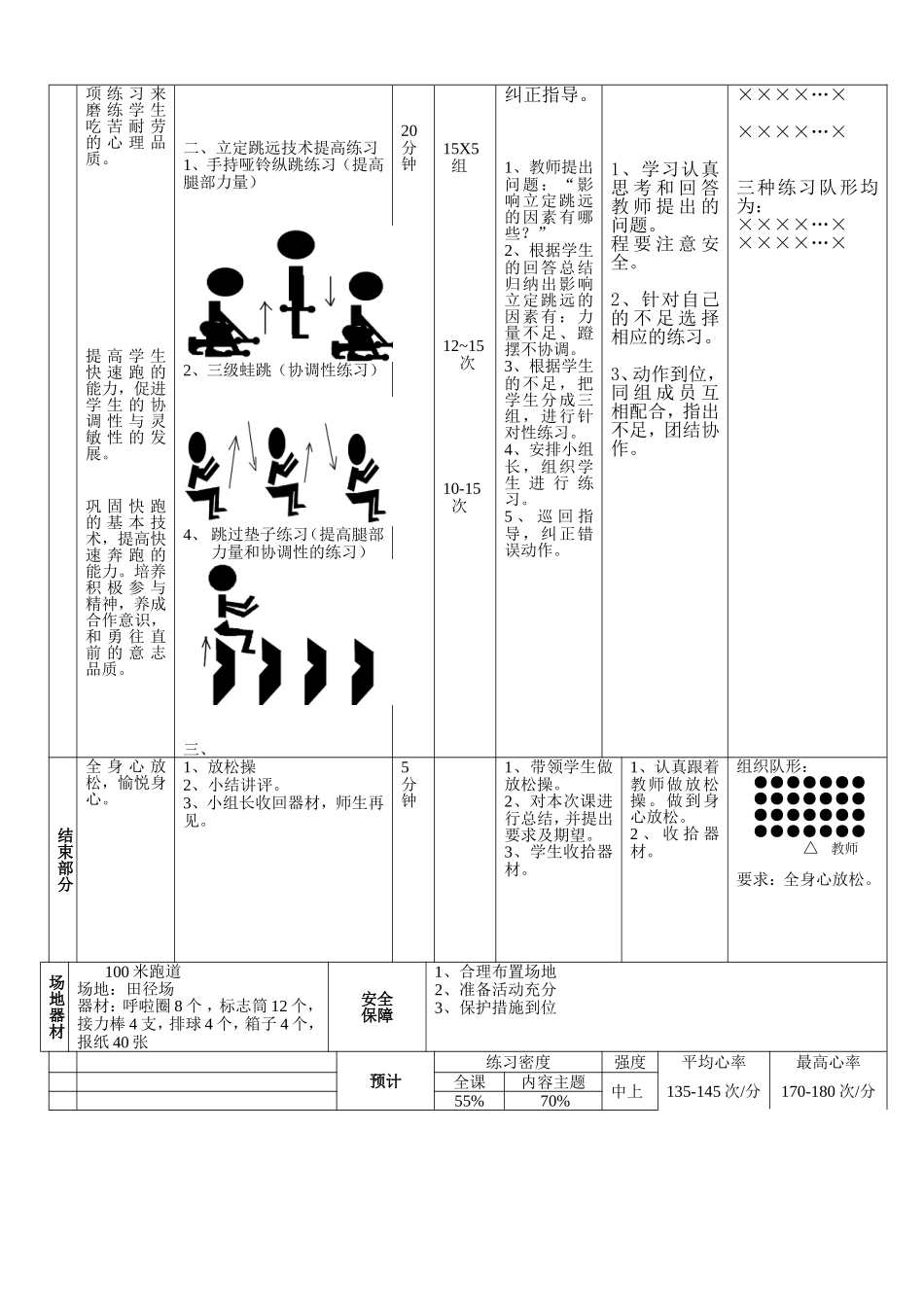 体育与健康课立定跳远教学公开课的教学设计_第3页