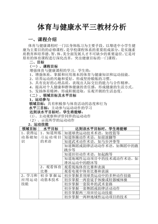 体育与健康水平三教材分析