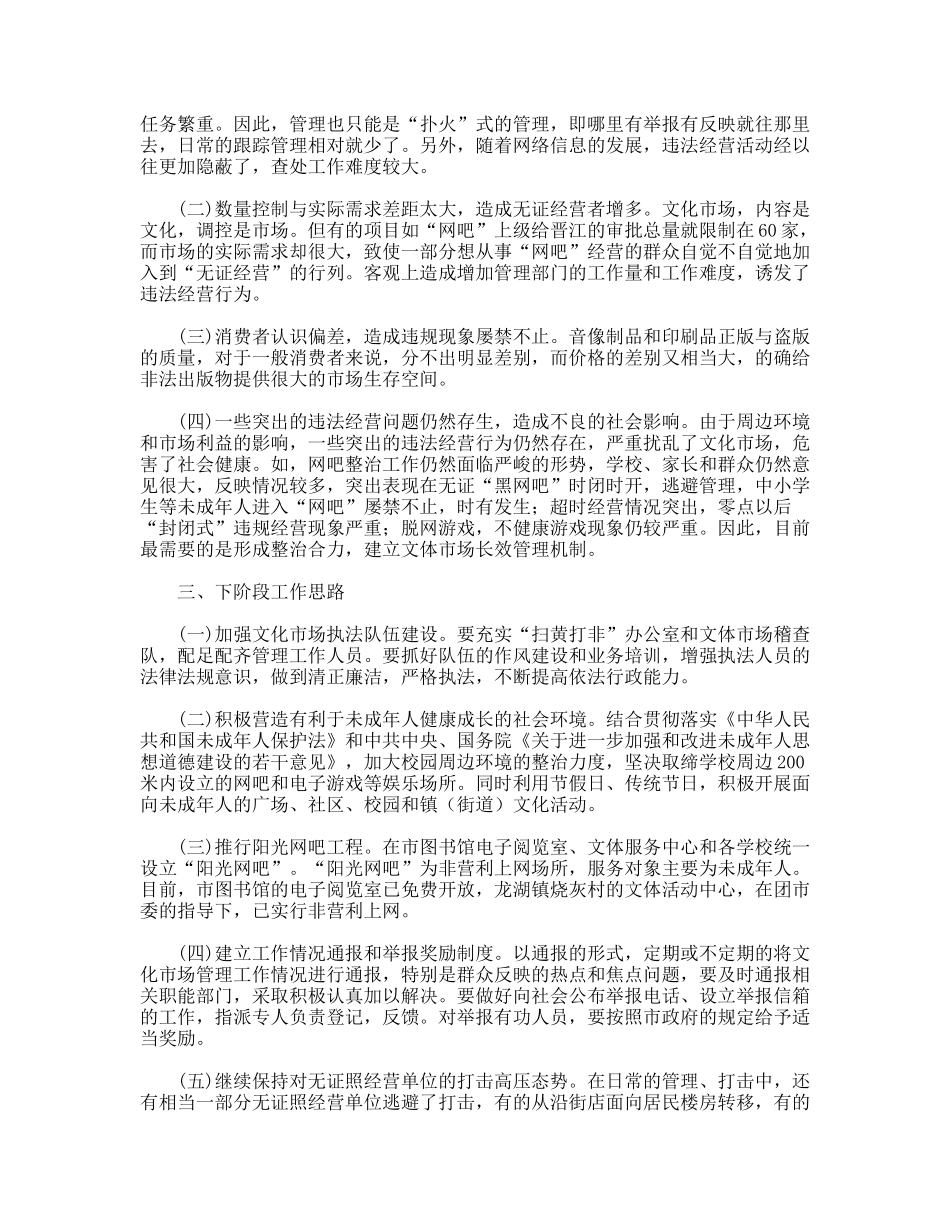文化市场管理工作汇报_第3页